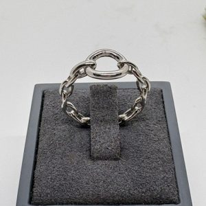 Bague style chaine rigide en argent