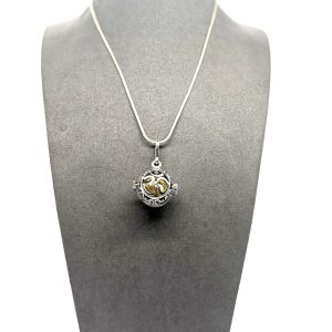 Pendentif en argent 925 avec motif Om̐ tibétain et pierre des sept chakras interchangeable