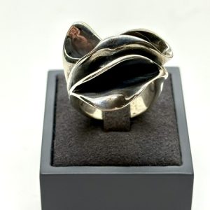 Bague drapée en argent 925