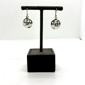 Boucles d'oreilles avec Aigue marine et décore ajourée