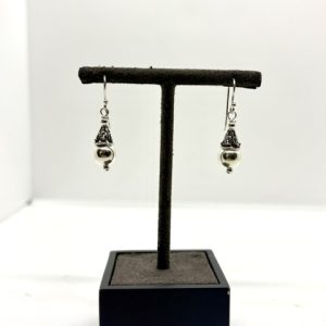 Boucles d'oreilles en argent 925 sphère et cône travaillé