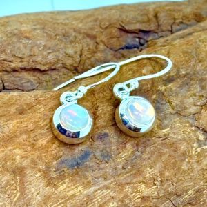 Boules d'oreilles en argent 925 avec opale